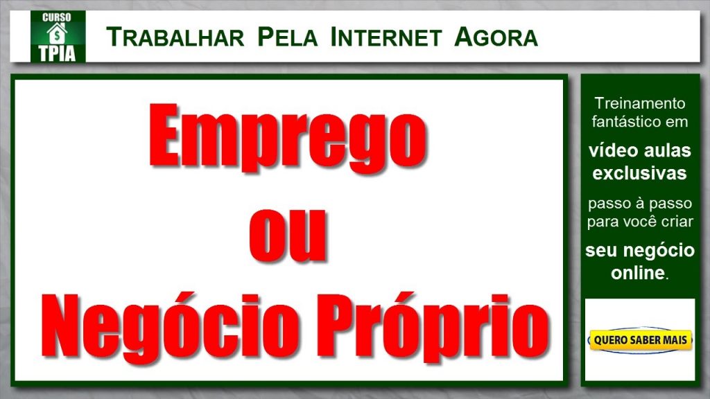 Trabalhar Pela Internet Agora Emprego Ou Negócio Próprio Trabalhe